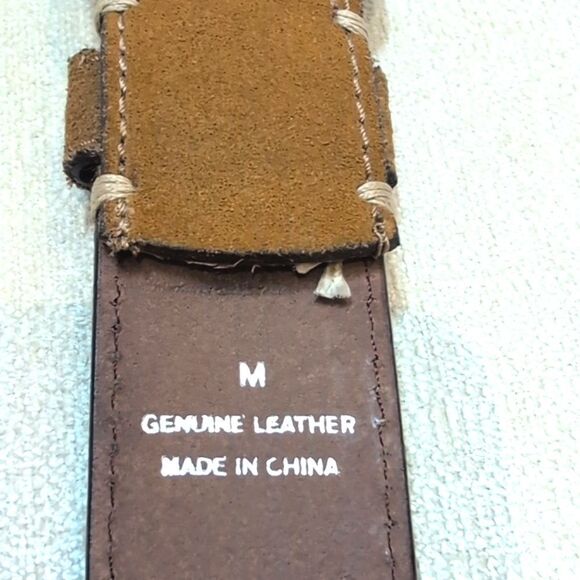 Linea Pelle Double Prong Suede Leather Belt Size M main image 7